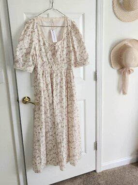 Brown Floral Cottonwood Dress (September 2025 collection)